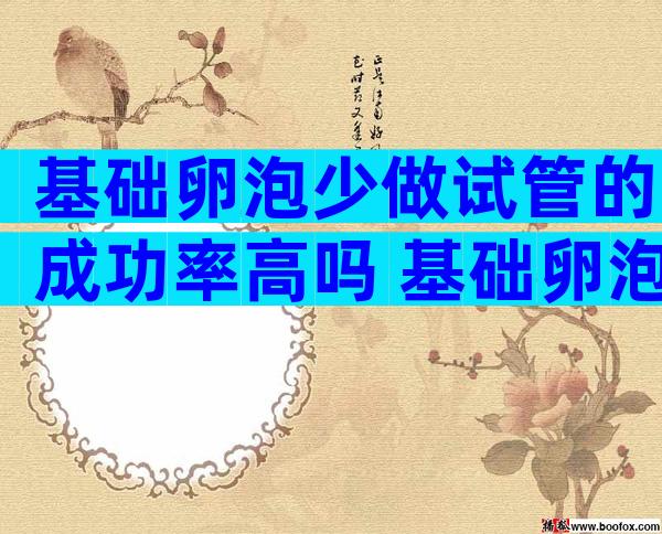 基础卵泡少做试管的成功率高吗 基础卵泡少可以降调吗
